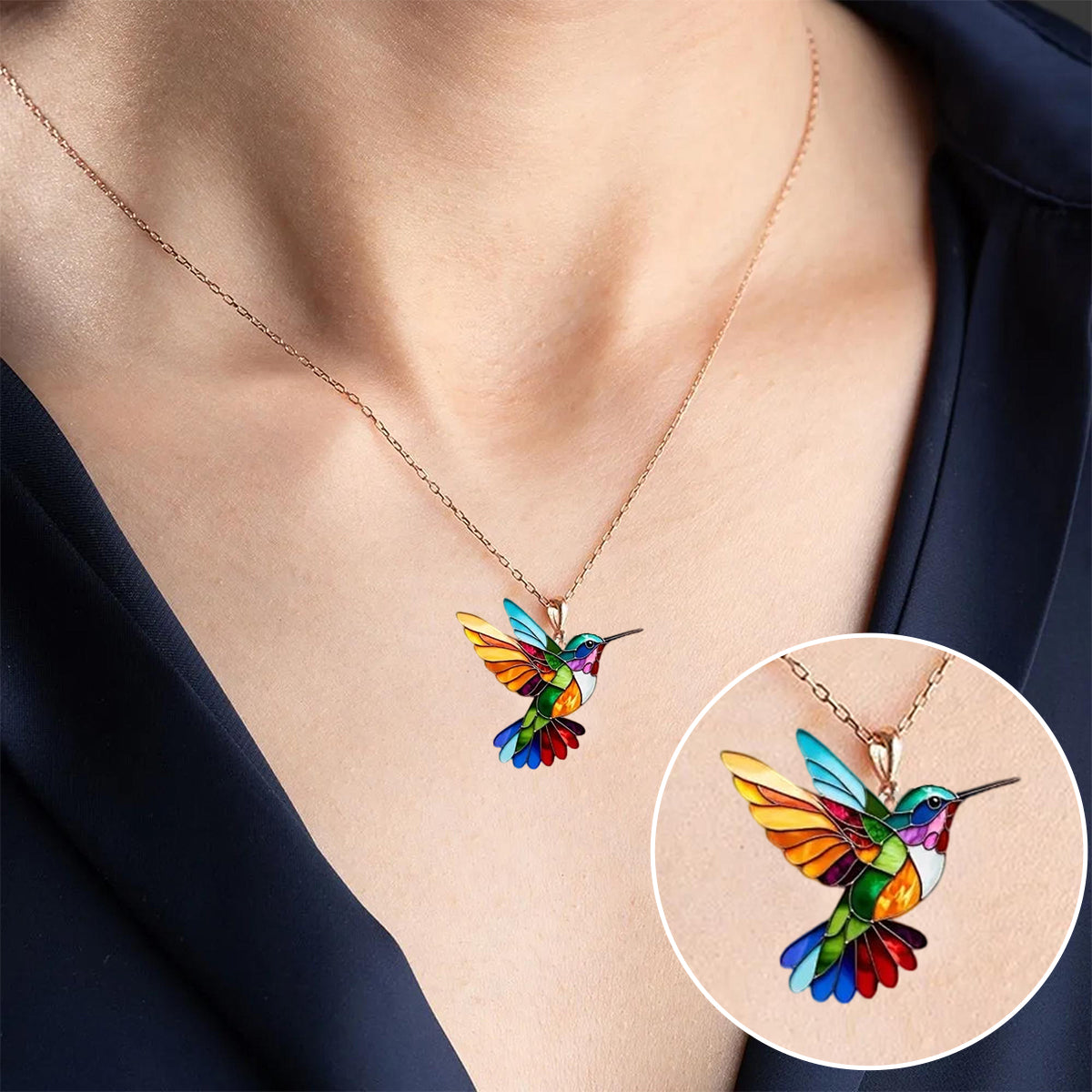 Lindo Colar com Colibri e Brincos de Brinde – Oferta por Tempo Limitado