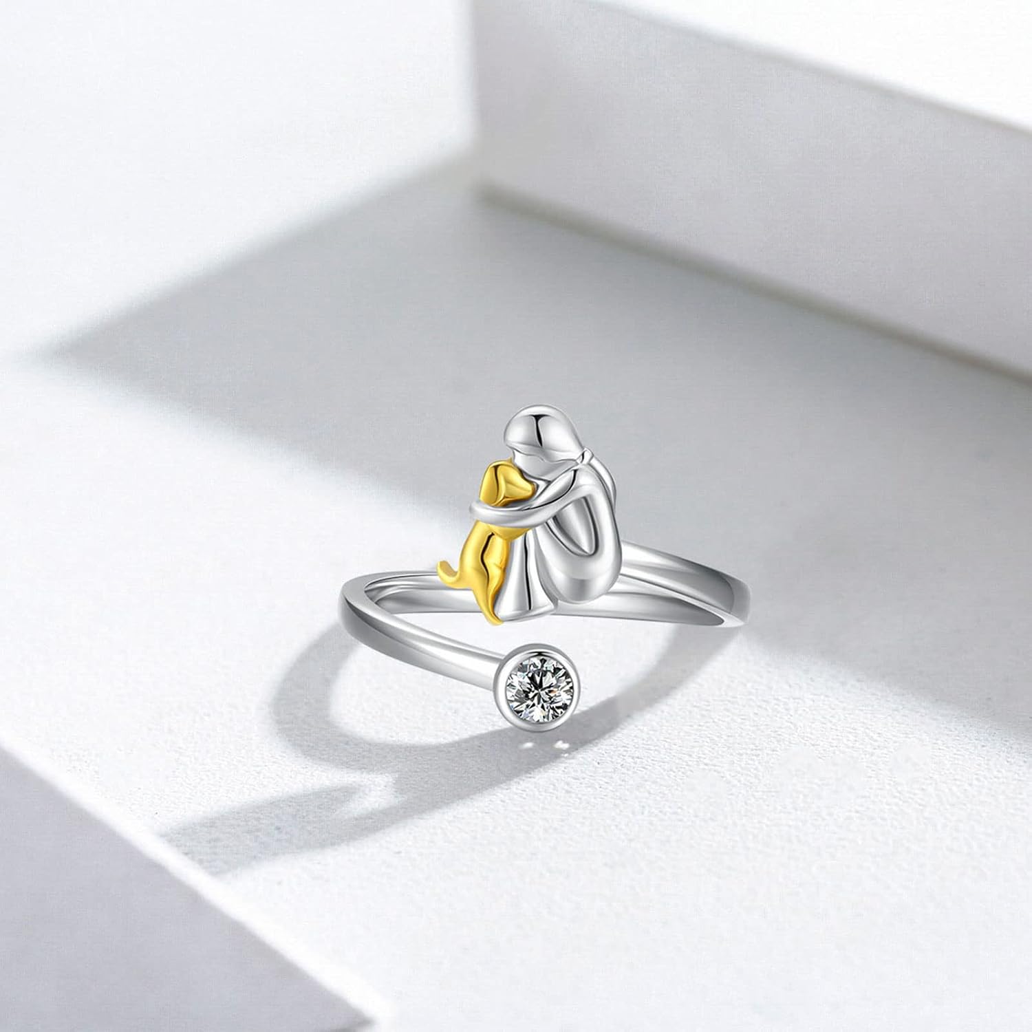 Anel de Prata Esterlina 925 com Zircônia – Ajustável e Feito à Mão