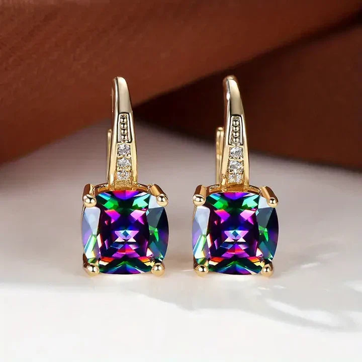 Brincos de Argola em Ouro com Pedras Misteriosas