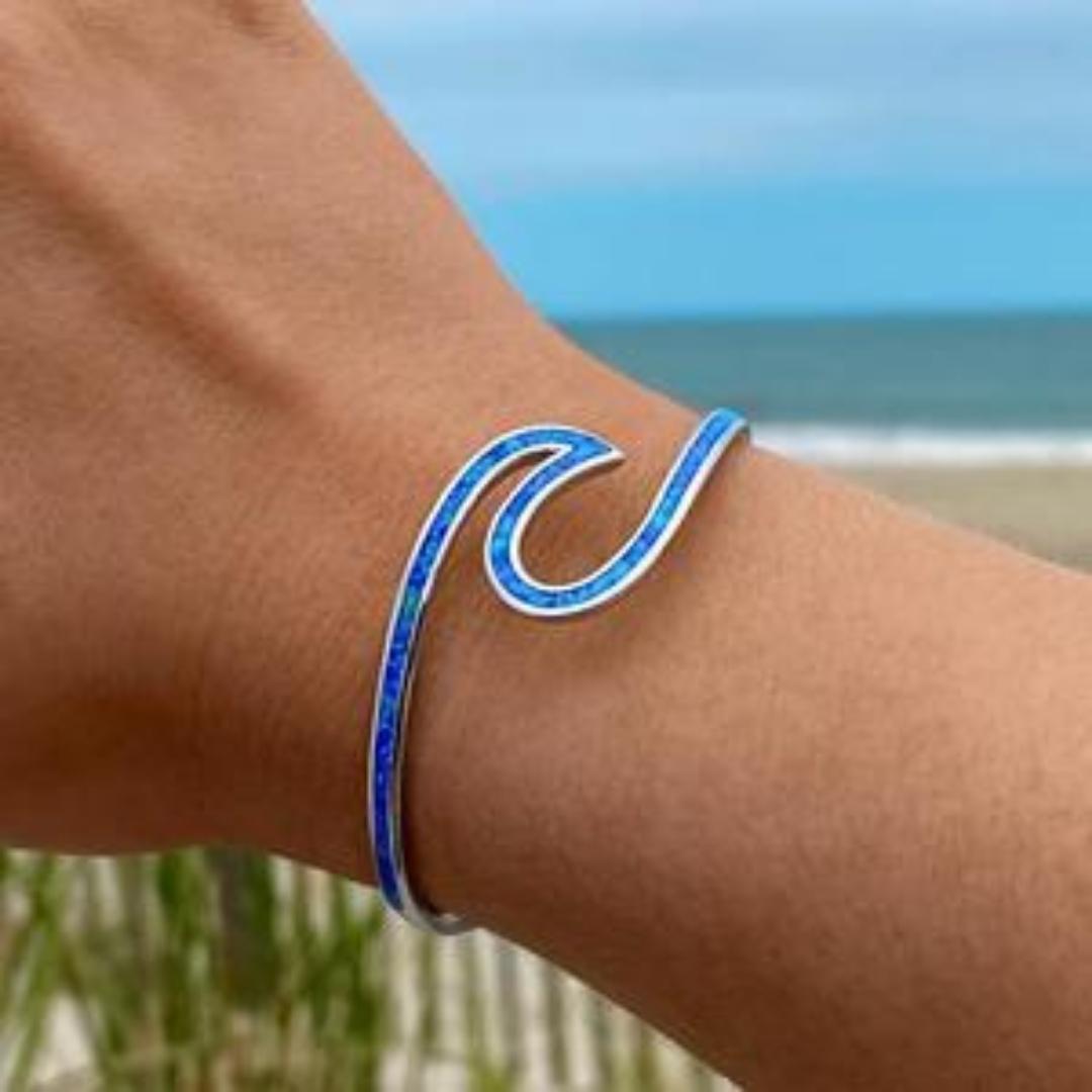 Pulseira Sea Wave Opal em prata