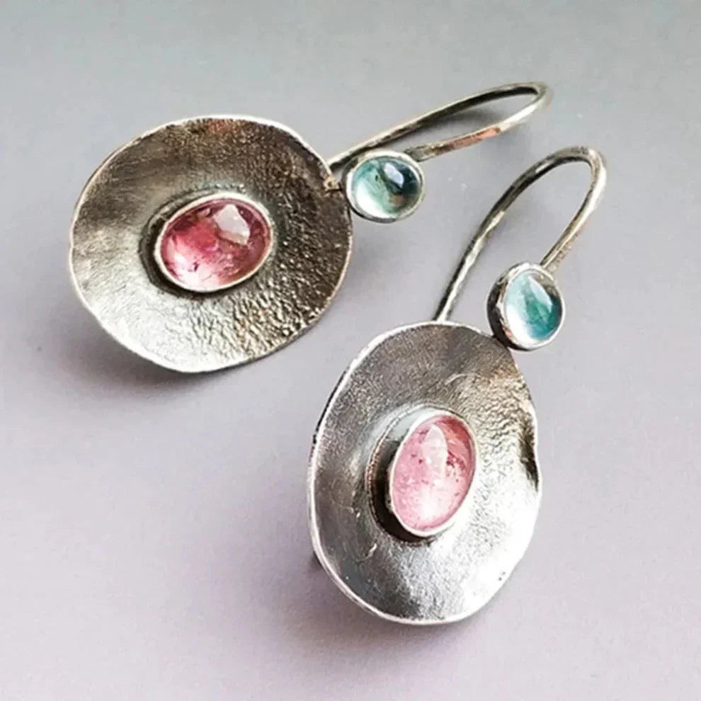Brincos Vintage Bicolores em Prata