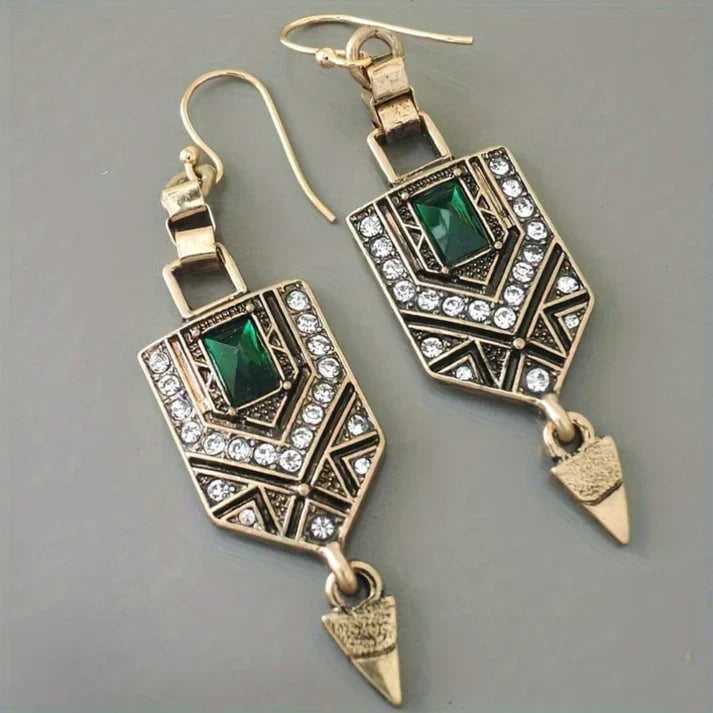 Brincos em Ouro com Zircónia Verde