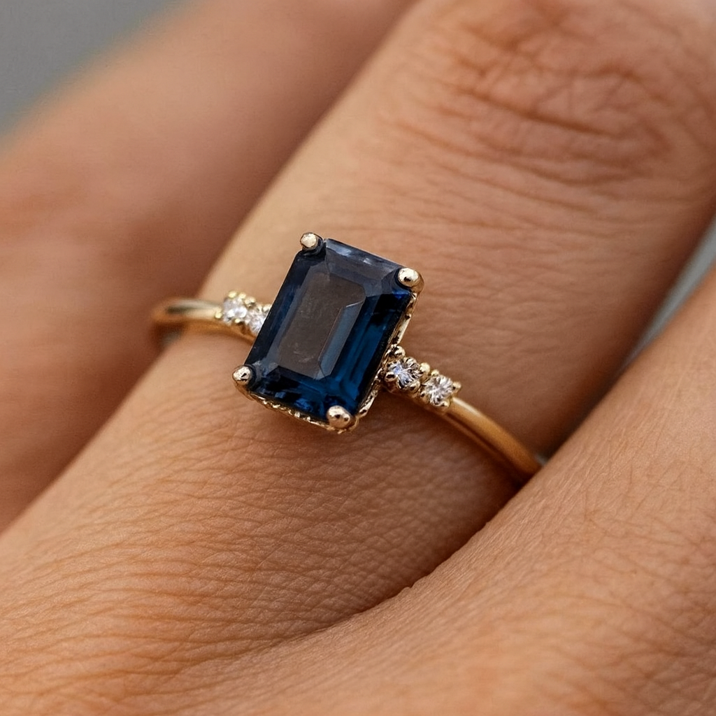 Anel Vintage com Brilho de Safira