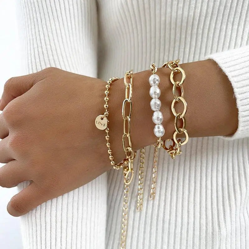 Pulseiras de Ouro com Pérolas