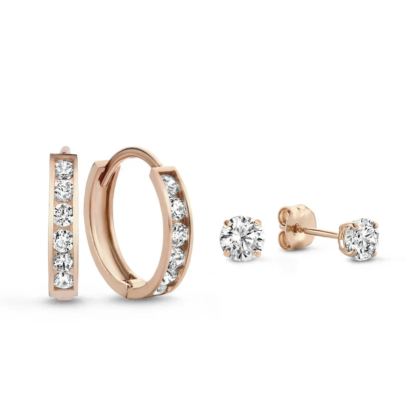 Conjunto de Brincos Dara Brillane com Pedras