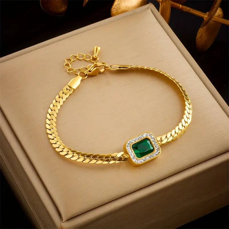 Pulseira Joana Verdejante com Esmeralda