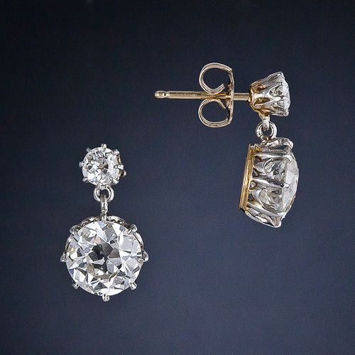 Brincos Dourados com Zircónia Redonda