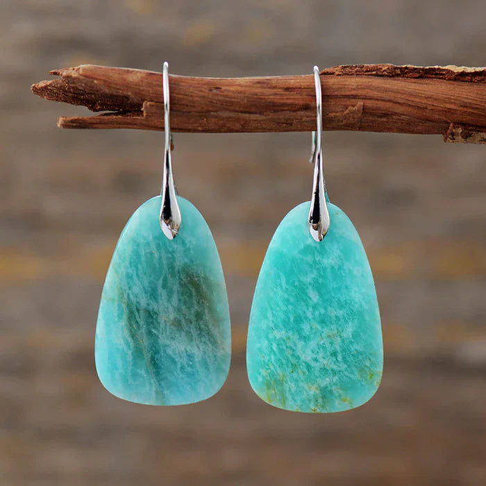 Brincos Clássicos com Pedra Turquesa