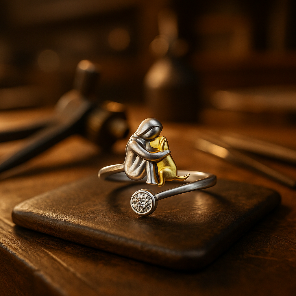 Anel de Prata Esterlina 925 com Zircônia – Ajustável e Feito à Mão
