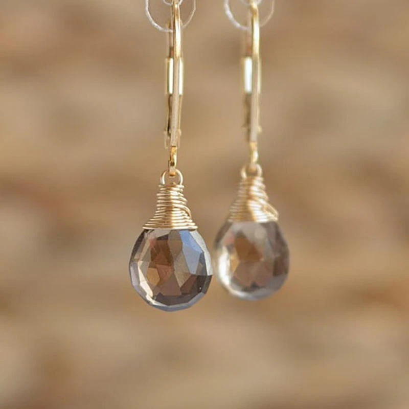 Brincos em Cristal do Deserto em Ouro