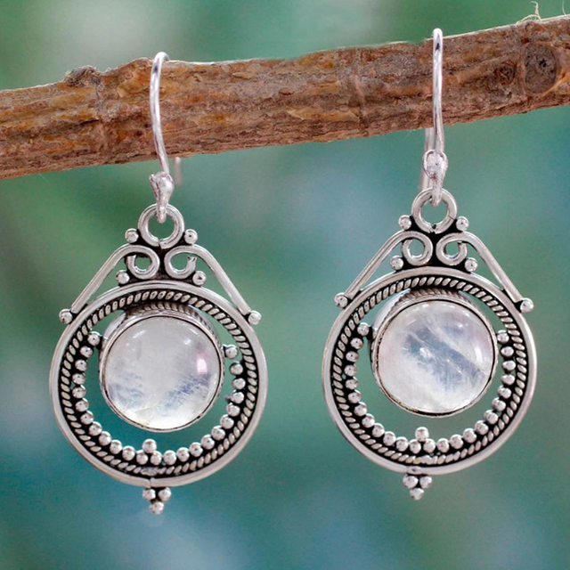 Brincos Boho Moonstone