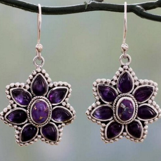Brincos Vintage em Flor Malva