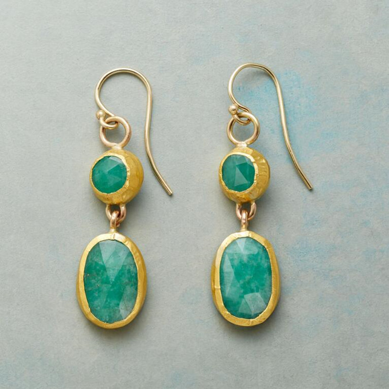 Brincos Turquesa em Ouro