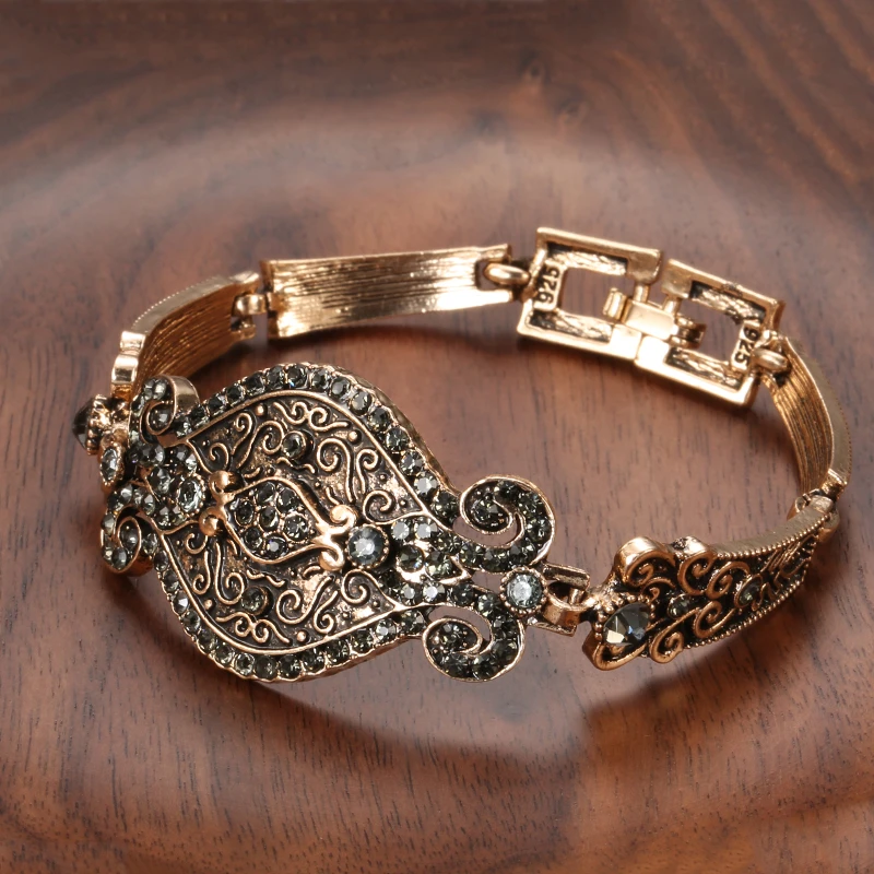 Elegante pulseira de cristal preto