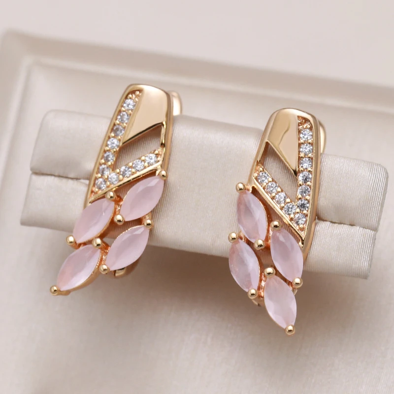 Brincos Elegantes em Cristal Rosa