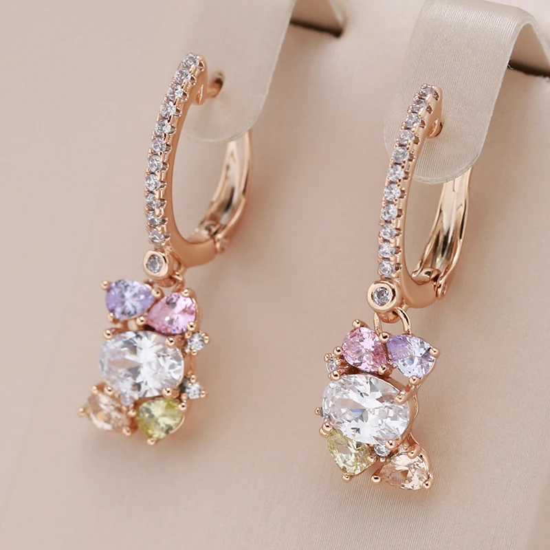 Brincos Elegantes em Cristal Colorido