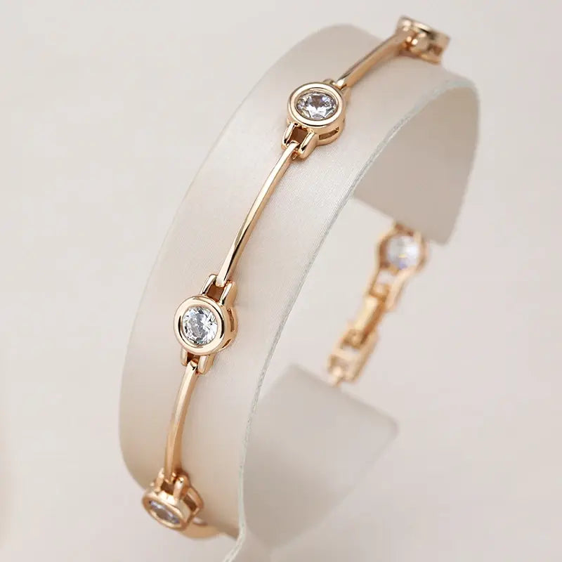 Pulseira Elegante com Zircónias em Ouro