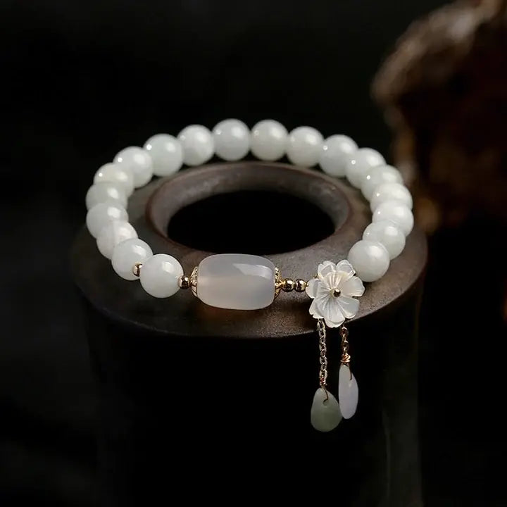 Pulseira de Água-Marinha com Pérolas