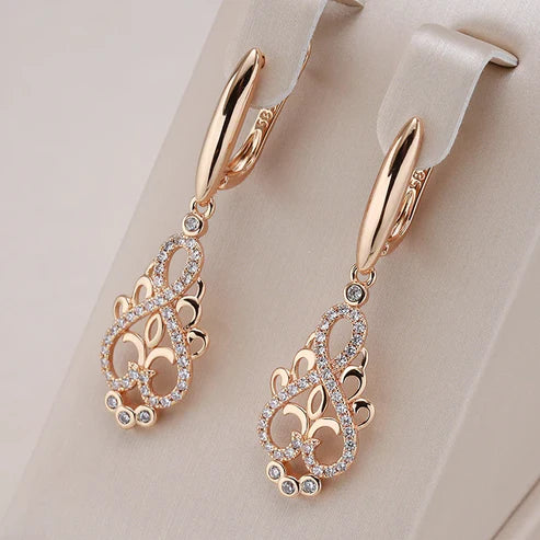 Brincos Elegantes com Zircónia em Ouro
